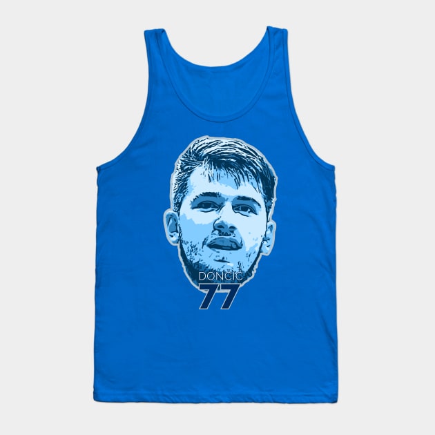 Luka Doncic number 77 Tank Top by locusDesign